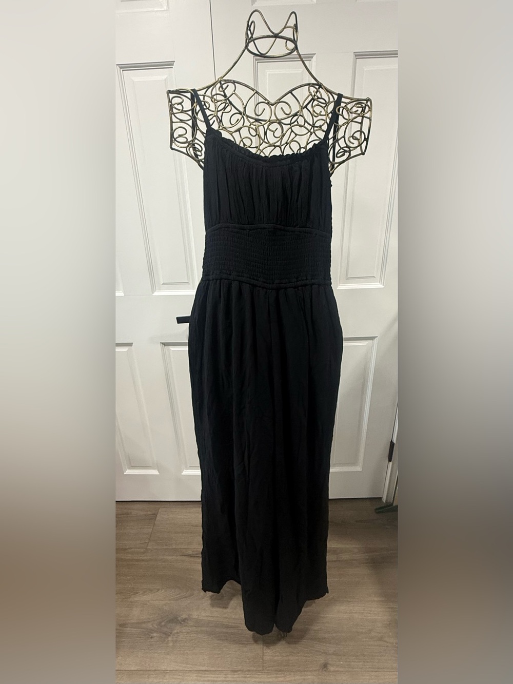 Hollister Black Smocked-Waist wide leg palazzo pants